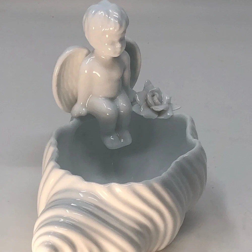 White Ceramic Angel Planter